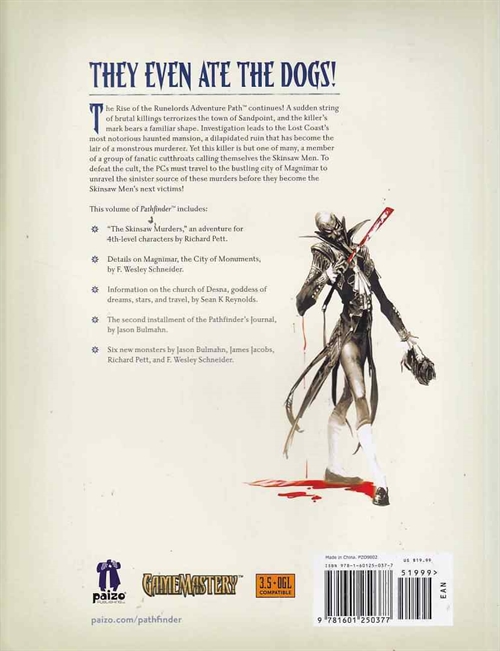 Pathfinder - Adventure Path - Rise of the Rune Lords - The Skinsaw Murders (B Grade) (Genbrug)
